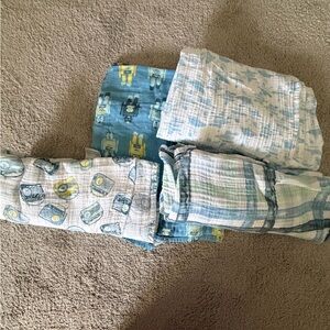 aden + anais Blue, Teal & Cream Muslin Swaddle Set